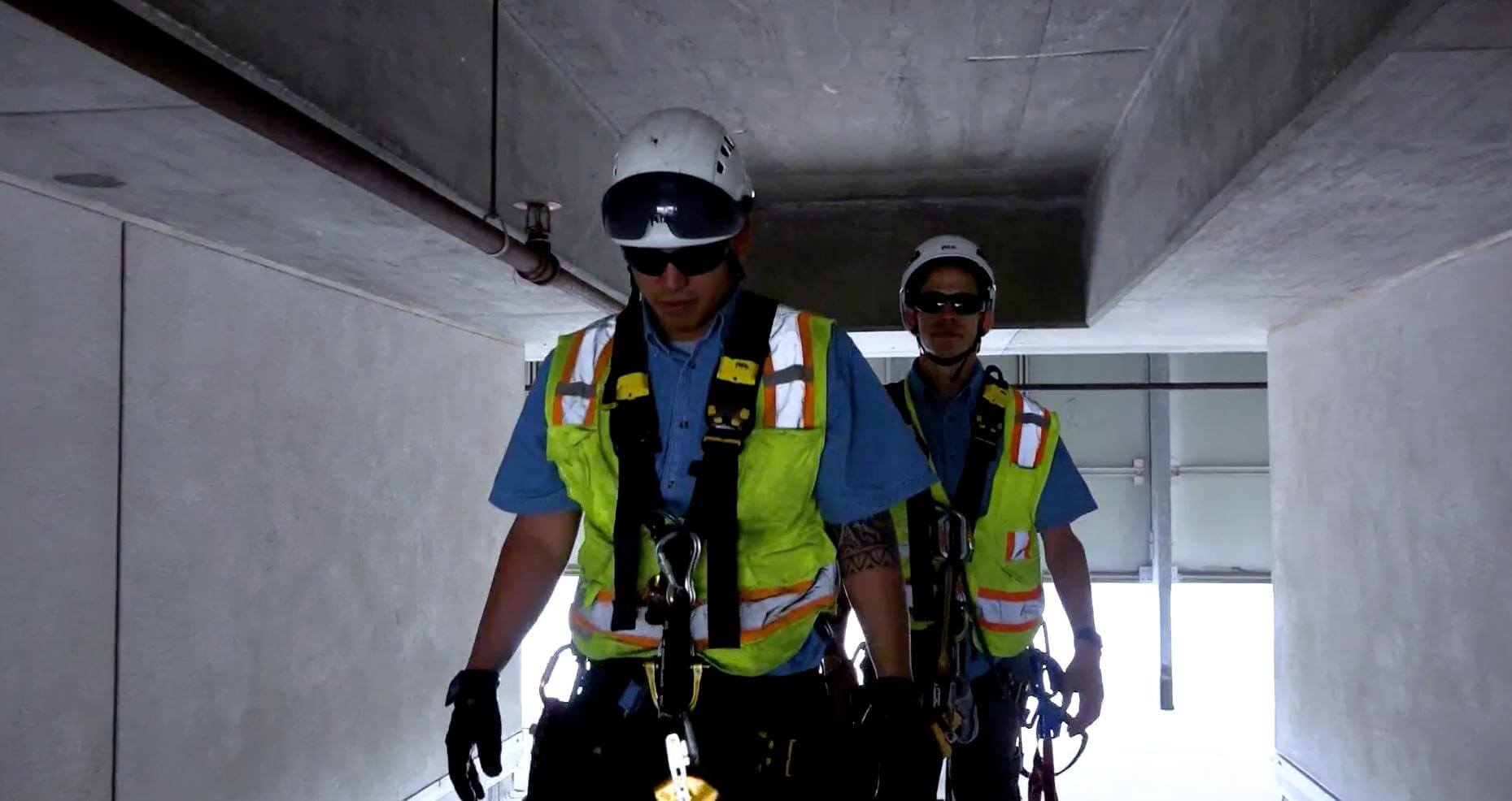 Eddie and James ready to rappel